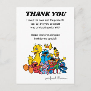 Sesame Street Pals 1st Birthday - Thank You Postcard