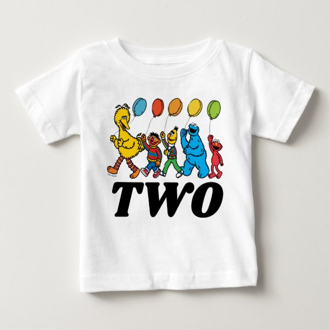 Sesame Street Pals | 2nd Birthday Balloons Baby T-Shirt (Front)