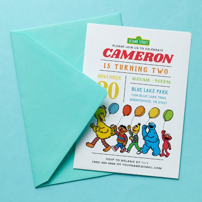 Sesame Street Pals | 2nd Birthday Balloons Invitation (Creator Uploaded)