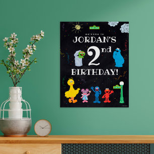 Sesame Street Pals 2nd Birthday Welcome Poster