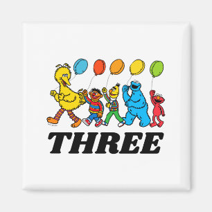Sesame Street Pals 3rd Birthday Balloons Toddler  Magnet