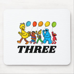 Sesame Street Pals 3rd Birthday Balloons Toddler Mouse Pad