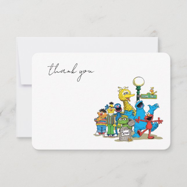 Sesame Street Pals Baby Shower Thank You Invitation (Front)