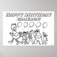 Sesame Street Pals Balloons Birthday Colouring