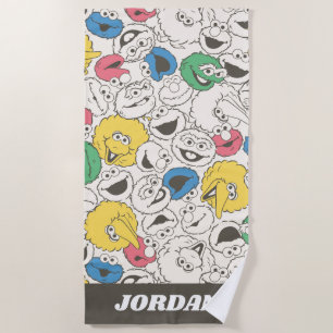Sesame Street Pals   Big Head Core Pattern Beach Towel