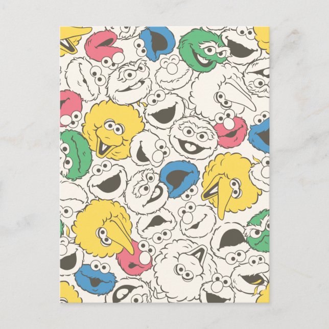 Sesame Street Pals | Big Head Core Pattern Postcard (Front)