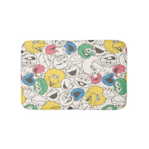 Sesame Street Pals   Big Head Vintage Pattern Bath Mat