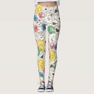 Sesame Street Pals   Big Head Vintage Pattern Leggings