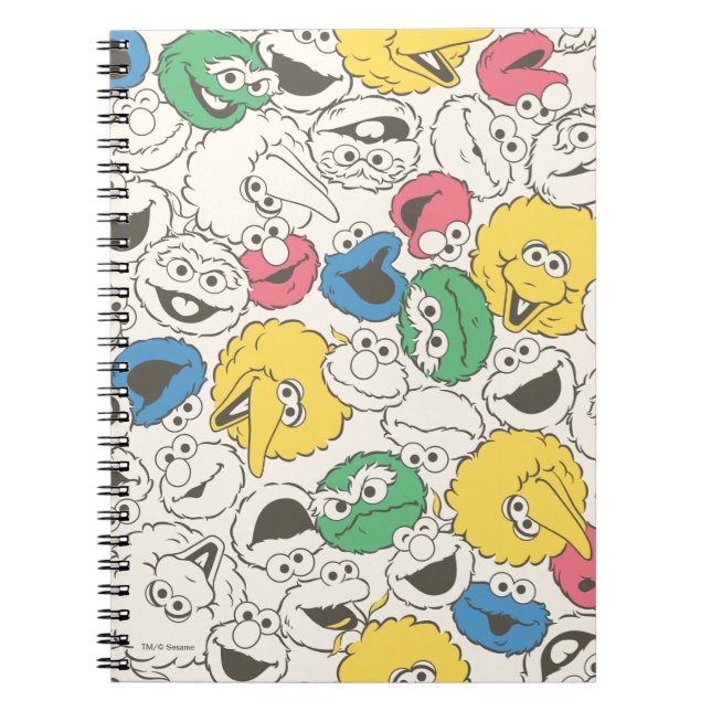 Sesame Street Pals | Big Head Vintage Pattern Notebook (Front)