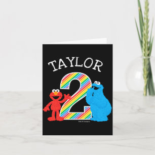 Sesame Street Pals Chalkboard Rainbow 2nd Birthday Card