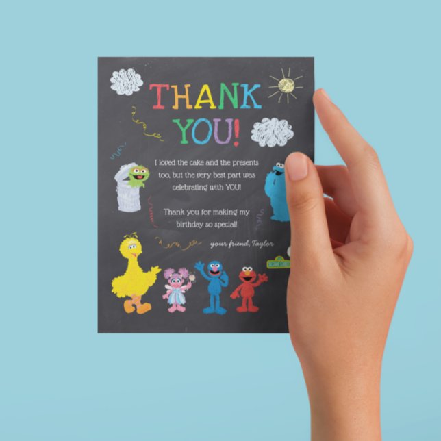 Sesame Street Pals Chalkboard Rainbow Thank You (Creator Uploaded)