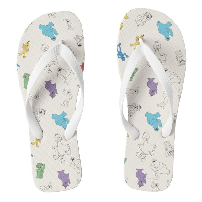 Sesame Street Pals | Colourful Vintage Pattern Jandals (Footbed)