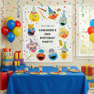 Sesame Street Pals Confetti Birthday Welcome Tapestry