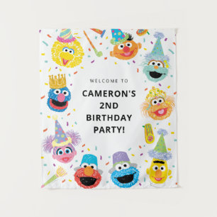 Sesame Street Pals Confetti Birthday Welcome Tapestry