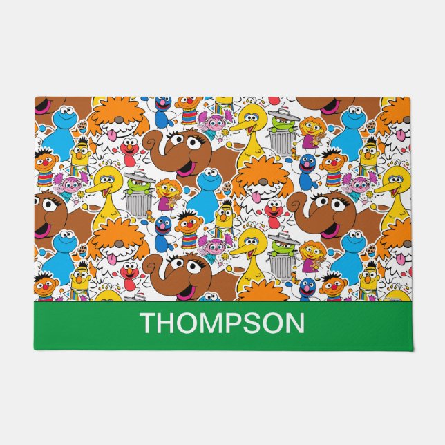Sesame Street Pals Doodley Pattern Doormat (Front)