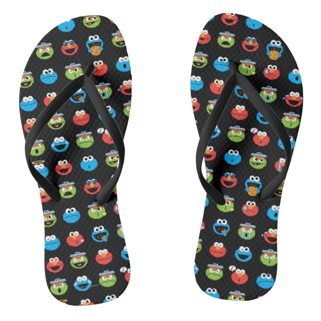 Sesame Street Pals Emoji Pattern Jandals (Footbed)
