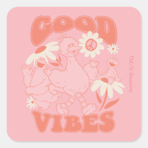 Sesame Street Pals   Good Vibes Square Sticker