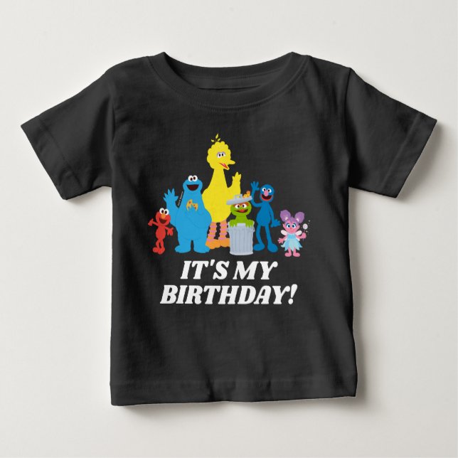 Sesame Street Pals | It's My Birthday Baby T-Shirt (Front)