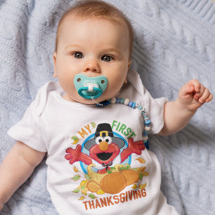 Sesame Street Pals   My First Thanksgiving Baby Bodysuit