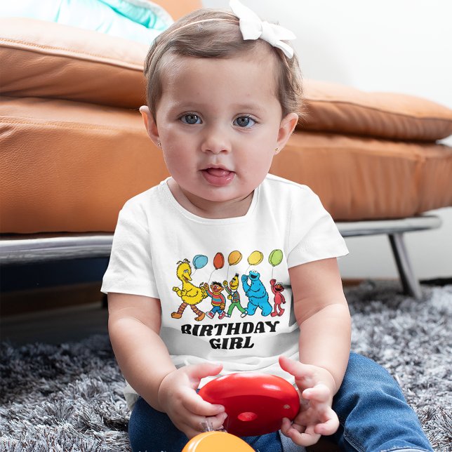 Sesame Street Pals | Party Balloons Baby T-Shirt (Baby wearing shirt)