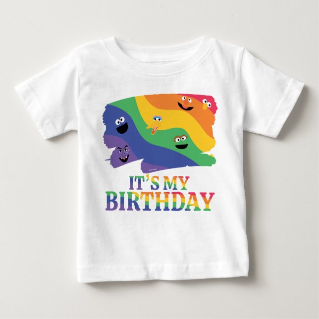 Sesame Street Pals Rainbow Birthday  Baby T-Shirt (Front)