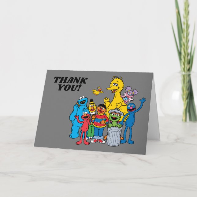 Sesame Street Pals Waving Card (Front)