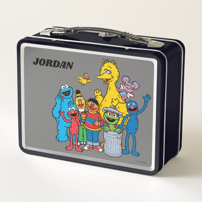 Sesame Street Pals Waving Metal Lunch Box (Back)