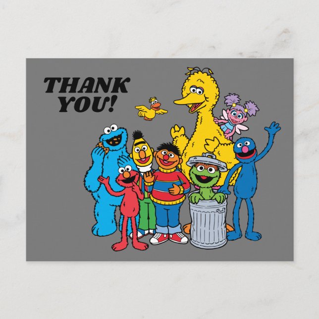 Sesame Street Pals Waving Postcard (Front)