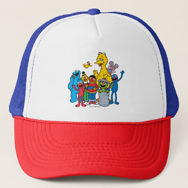 Sesame Street Pals Waving Trucker Hat (Front)