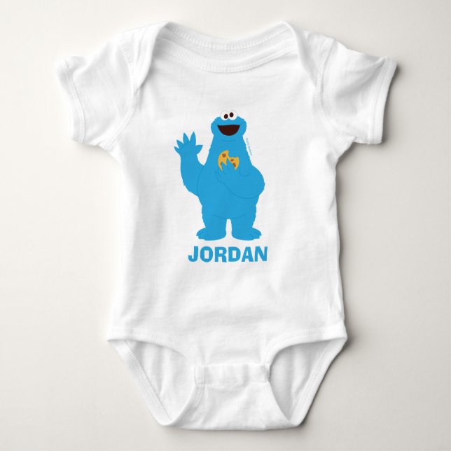 Sesame Street | Personalised Cookie Monster Baby Bodysuit (Front)