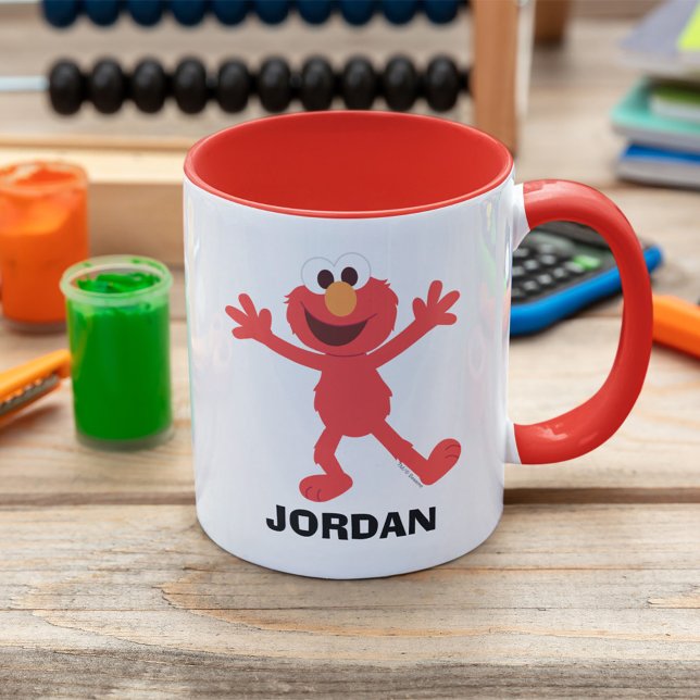 Sesame Street | Personalised Elmo Mug (Mug on table)