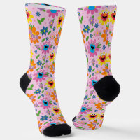 Sesame Street Pink Floral Pattern