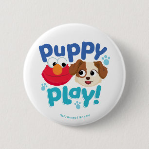 Sesame Street   Puppy Play Elmo & Tango 6 Cm Round Badge