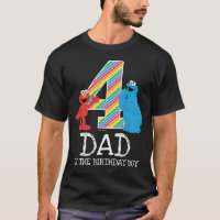 Sesame Street Rainbow 4th Birthday | Dad T-Shirt
