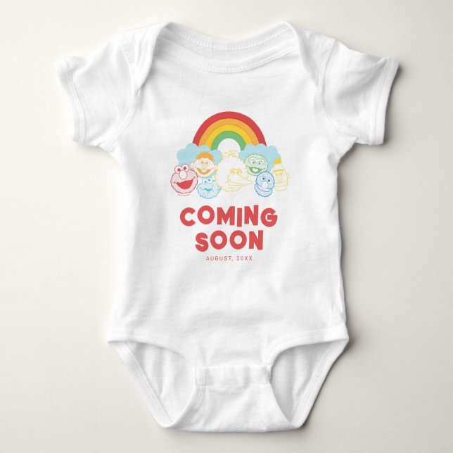 Sesame Street | Rainbow | Hello I'm New Here Baby Bodysuit (Front)