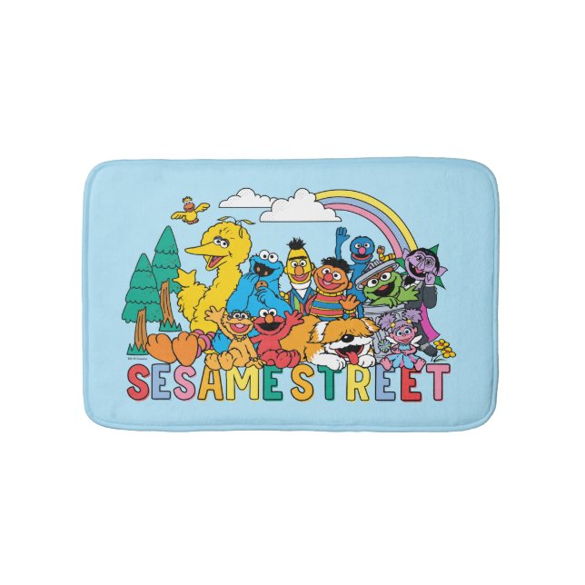 Sesame Street | Rainbow Wave Bath Mat (Front)
