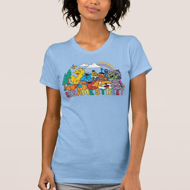 Sesame Street | Rainbow Wave T-Shirt (Front)