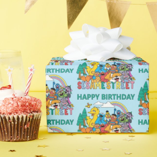 Sesame Street | Rainbow Wave Wrapping Paper (Birthday Party)