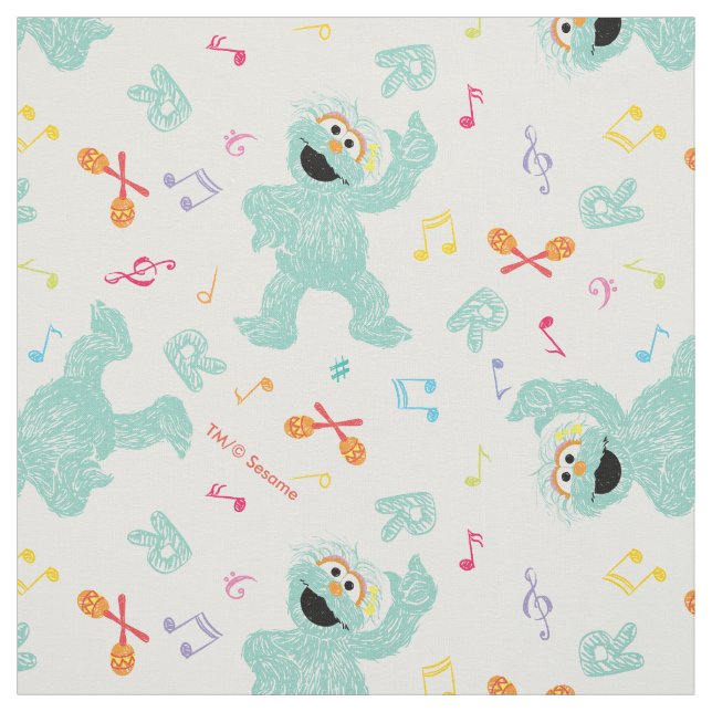 Sesame Street | Rosita Music Scribble Pattern Fabric (Swatch)