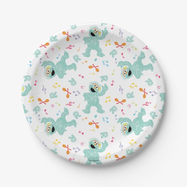 Sesame Street | Rosita Music Scribble Pattern Paper Plate (Front)