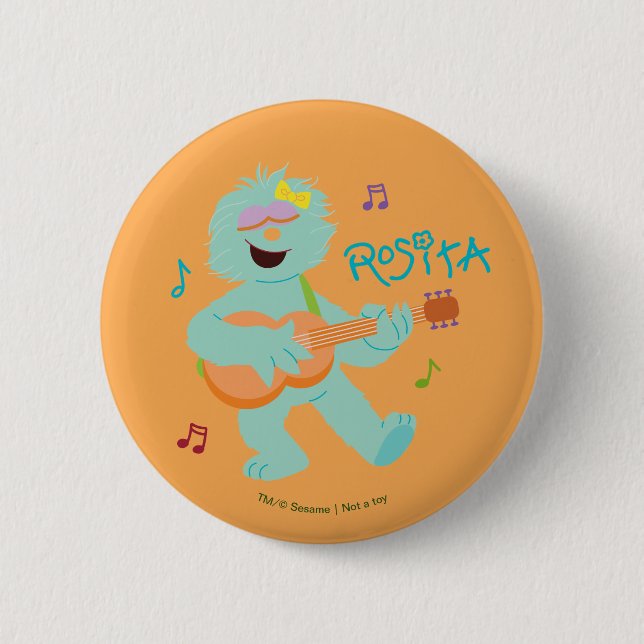 Sesame Street | Rosita Playing Guitar 6 Cm Round Badge (Front)