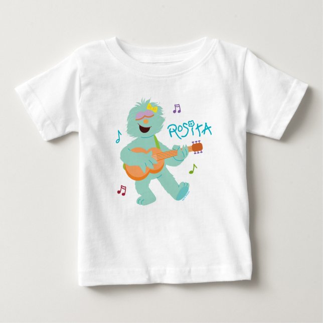 Sesame Street | Rosita Playing Guitar Baby T-Shirt (Front)