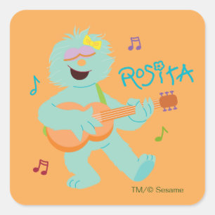 Sesame Street   Rosita Playing Guitar Square Sticker