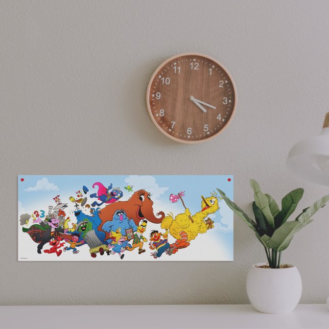 Sesame Street Run! Character Illustration Poster (Poster on wall)