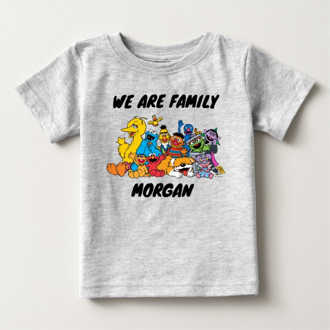 Sesame Street | Sesame Pals | Family Add Name Baby T-Shirt (Front)