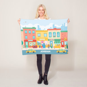 Sesame Street   Sesame Street Scene Fleece Blanket
