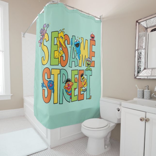 Sesame Street | Sesame Street Type Pals Shower Curtain (In Situ)
