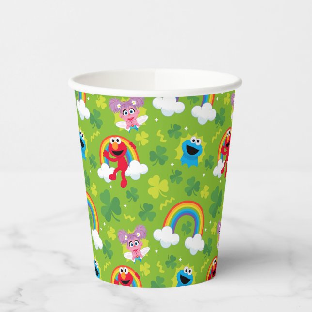 Sesame Street Shamrock and Rainbow Pattern Paper Cups (Left)