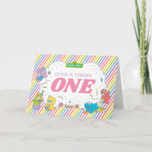 Sesame Street   Striped First Birthday Card