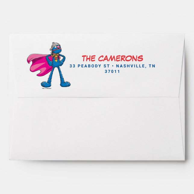 Sesame Street | Super Grover Birthday Envelope (Back (Top Flap))